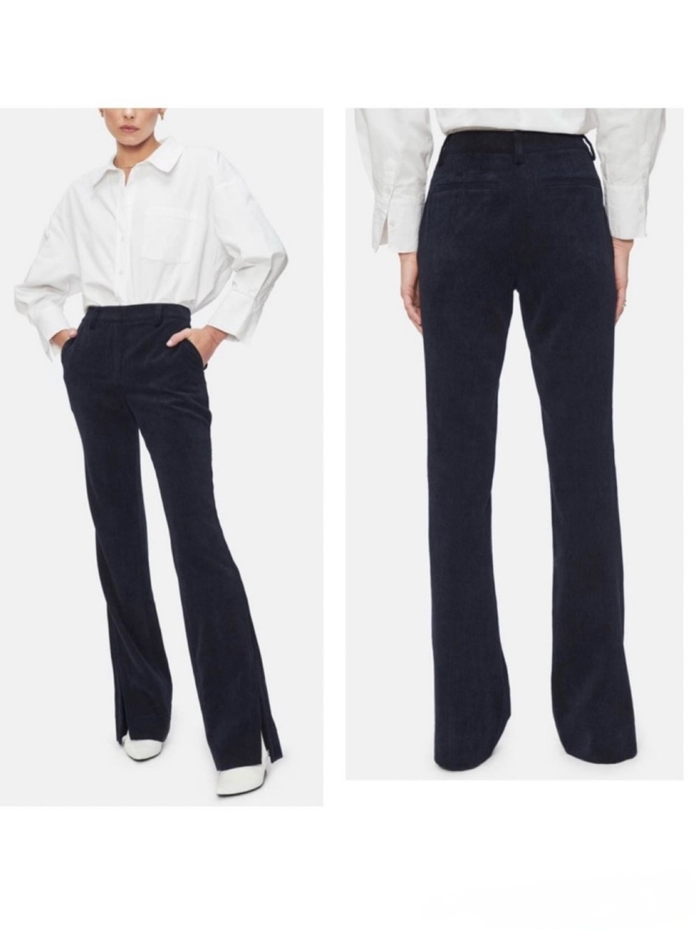 Anine Bing Jocelyn Side Slit Corduroy Trouser Pants Size Medium